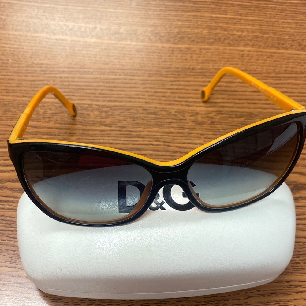D&G Women's Sunglasses with Black and Yellow Frame